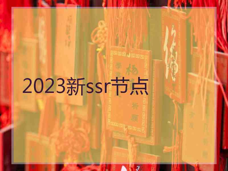 2023新ssr节点