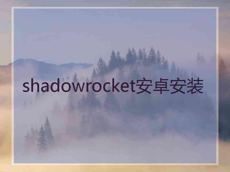 shadowrocket安卓安装