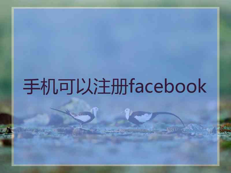 手机可以注册facebook