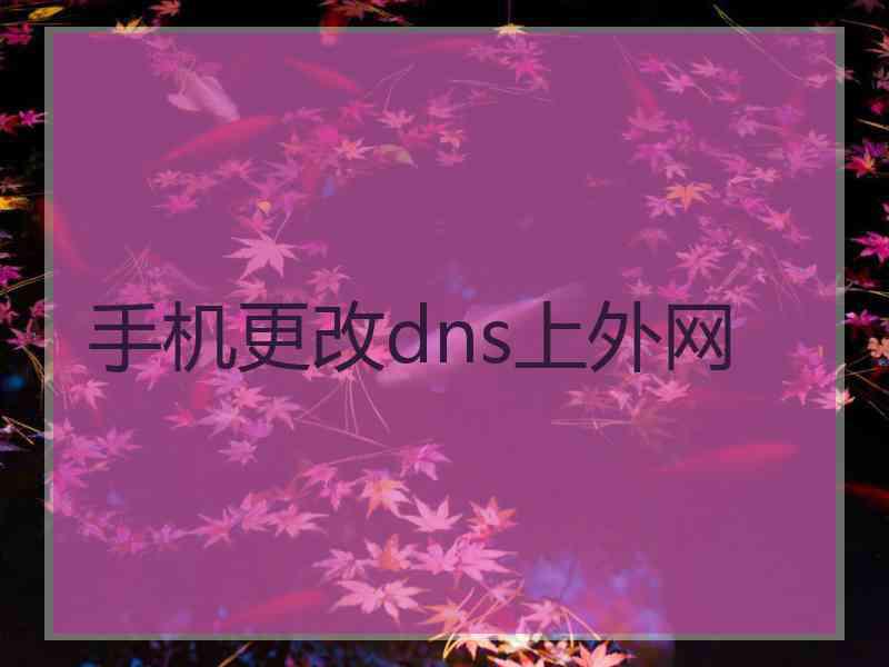 手机更改dns上外网