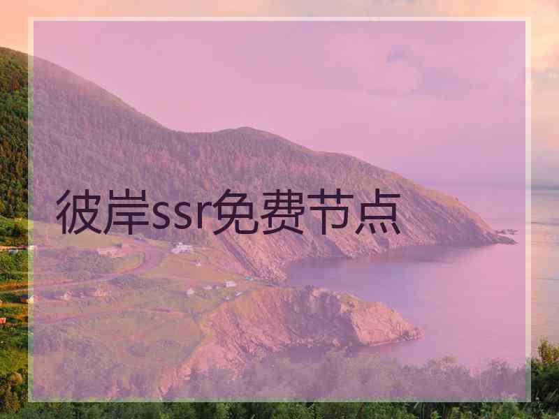 彼岸ssr免费节点