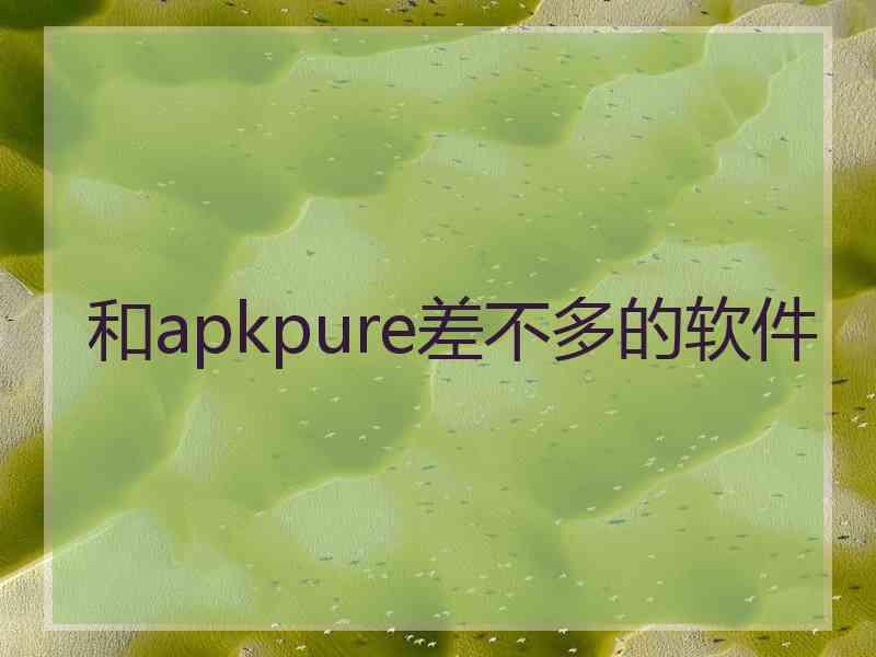 和apkpure差不多的软件