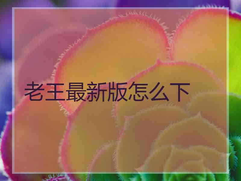 老王最新版怎么下