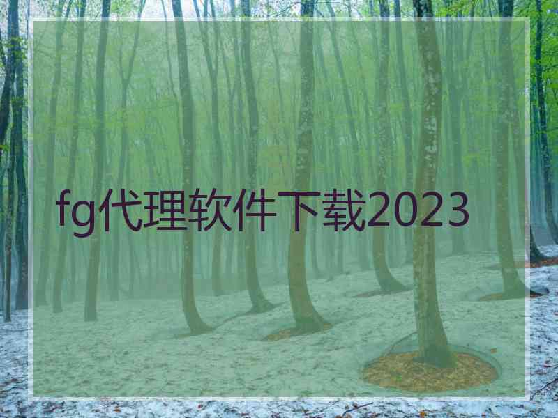 fg代理软件下载2023