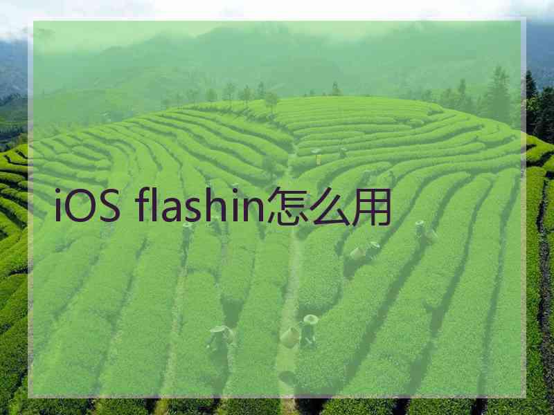 iOS flashin怎么用