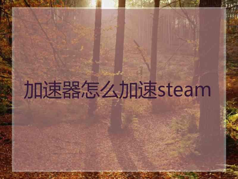 加速器怎么加速steam