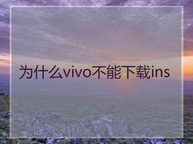 为什么vivo不能下载ins