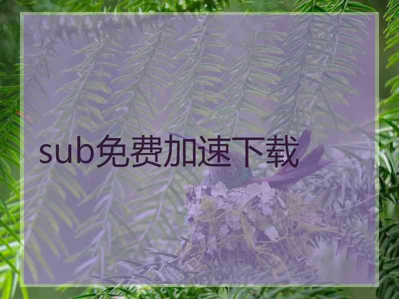 sub免费加速下载